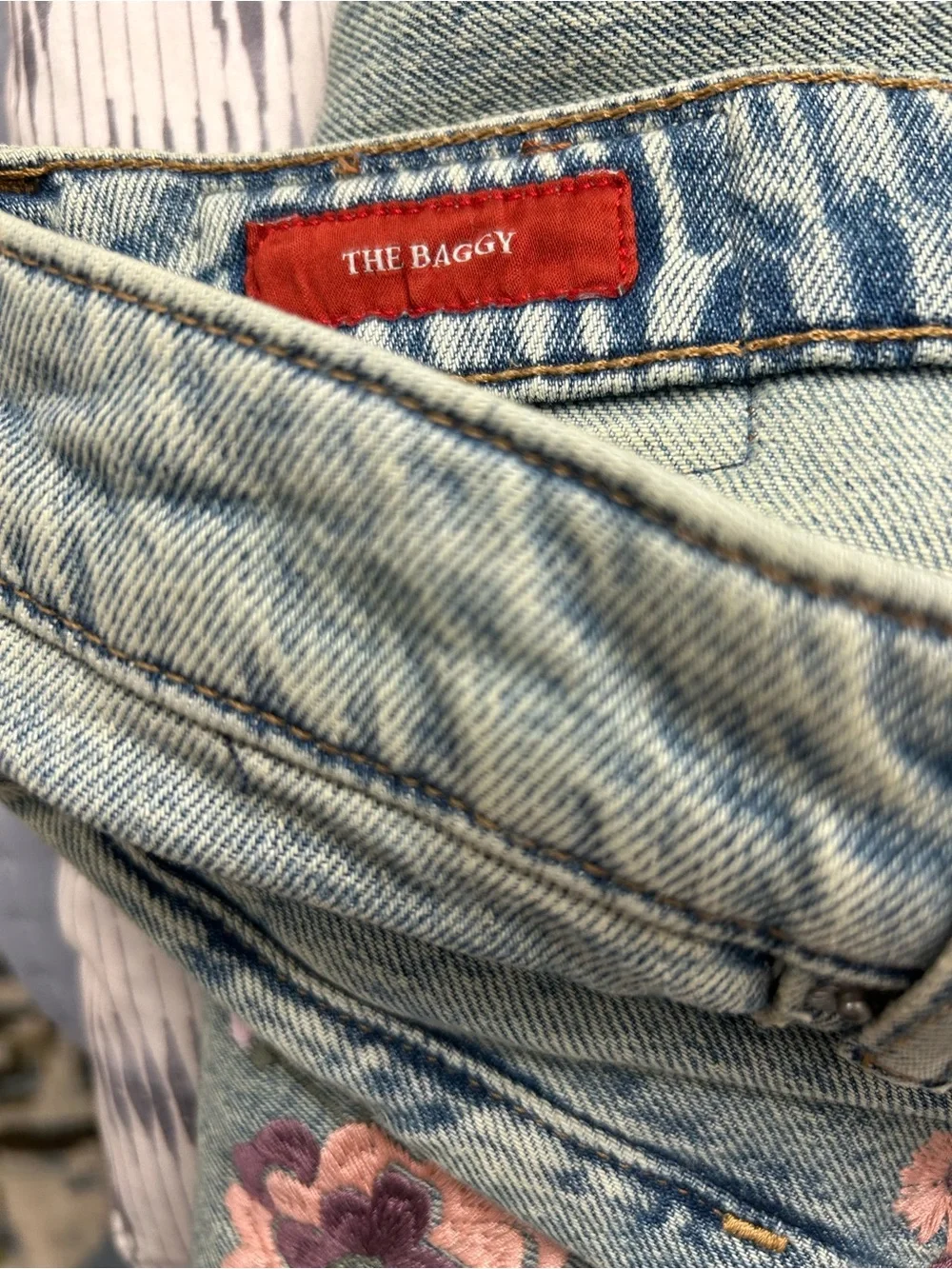 NWT Lucky Legend Jeans Limited Edition Fully Embroidered Baggy - Vintage Wash